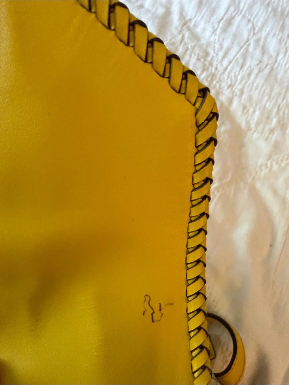 Tory Burch Beige Canvas Mini Backpack with Yellow Trim